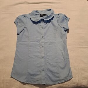 IZOD girls size 8-10 Peter Pan collar school uniform approved, light blue